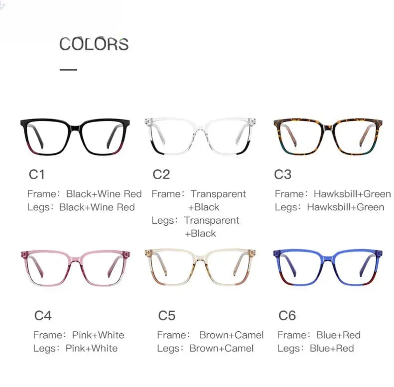 Women's Square Full Rim Plastic Reading Glasses Pfd2135 — view 14 | Rx Spectacle