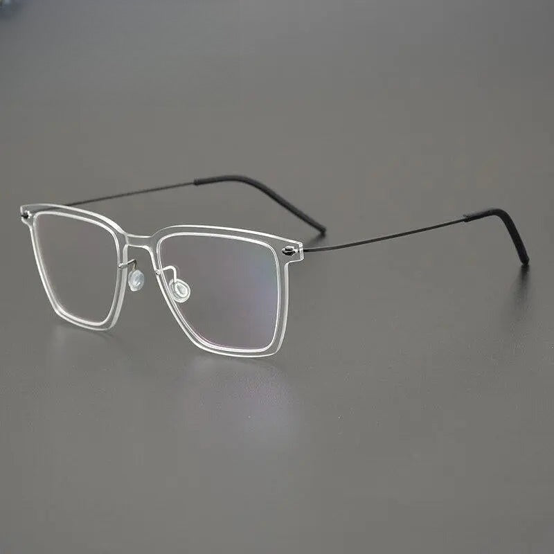 Unisex Square Full Rim Titanium Prescription Glasses Gxyj950 — view 4 | Rx Spectacle