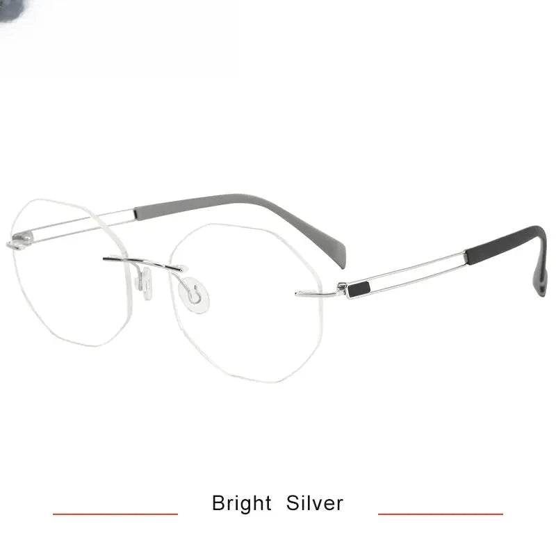 Women's Oval Rimless Titanium Prescription Glasses 316079 — view 3 | Rx Spectacle