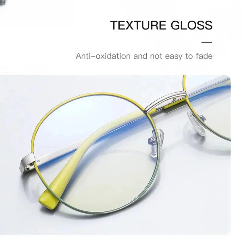 Women's Round Full Rim Stainless Steel Reading Glasses 3082 — view 5 | Rx Spectacle