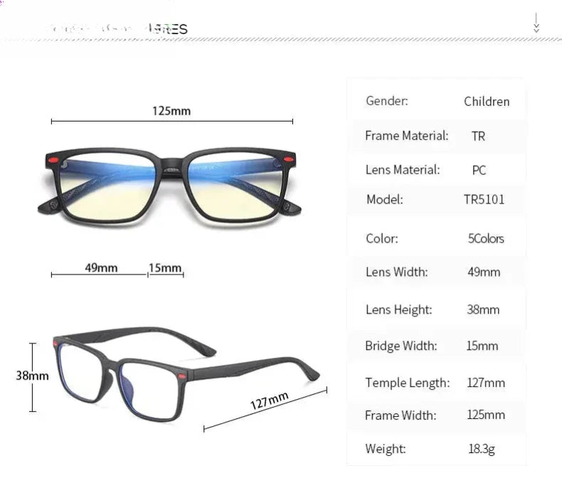 Unisex Square Full Rim Titanium Prescription Glasses 5101 — view 10 | Rx Spectacle