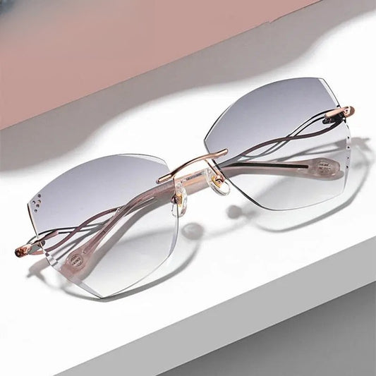 Women's Polygon Rimless Titanium Prescription Glasses 1750 — view 1 | Rx Spectacle