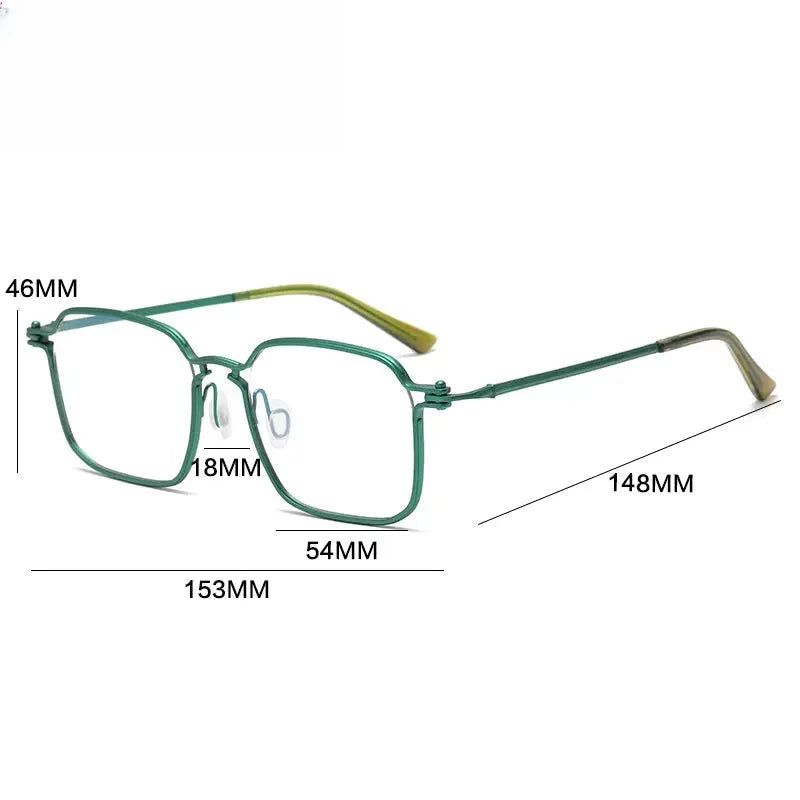 Unisex Square Full Rim Titanium Oversized Prescription Glasses 725870 — view 2 | Rx Spectacle