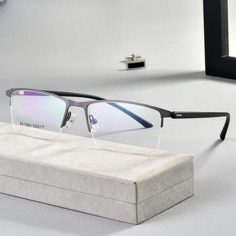 Men's Half Rim Alloy Prescription Glasses S61004 — view 1 | Rx Spectacle