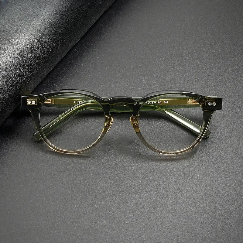 Unisex Oval Full Rim Acetate Prescription Glasses 322160 — view 1 | Rx Spectacle