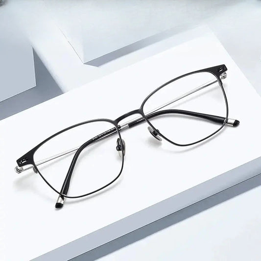 Unisex Square Full Rim Titanium Prescription Glasses 81504 — view 1 | Rx Spectacle