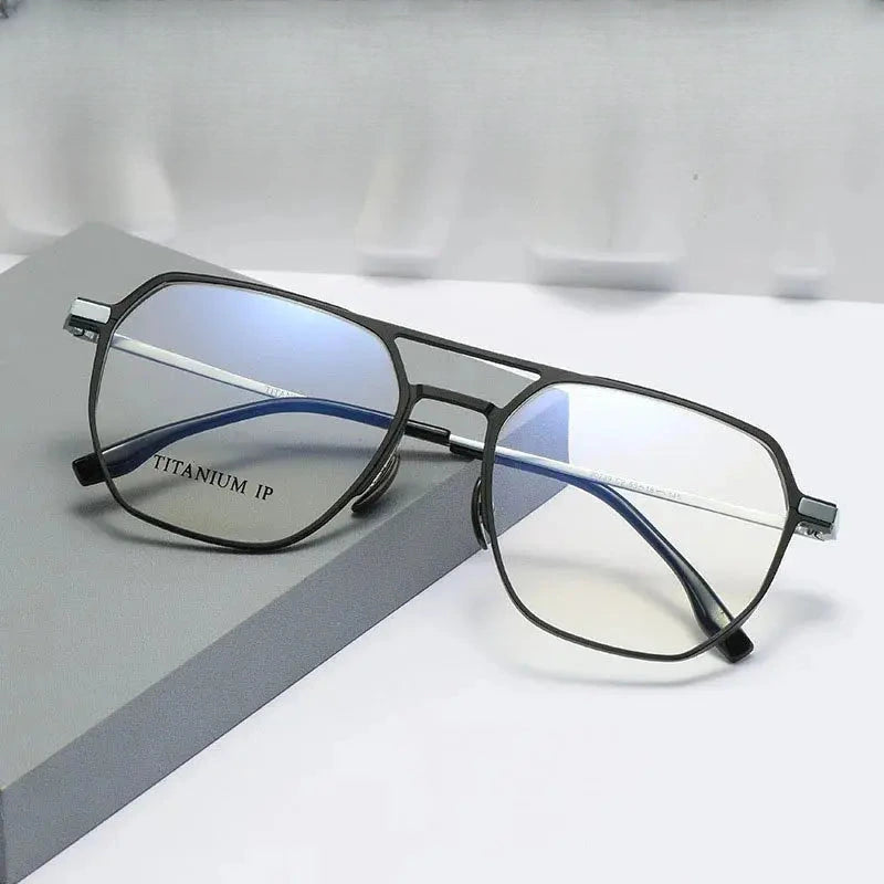 Men's Oval Full Rim Titanium Prescription Glasses 20239 — view 1 | Rx Spectacle