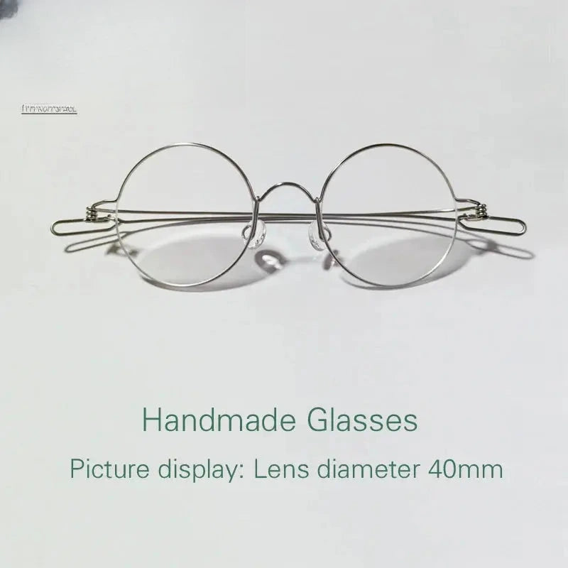 Unisex Round Full Rim Stainless Steel Screwless Reading Glasses 15024 — view 2 | Rx Spectacle