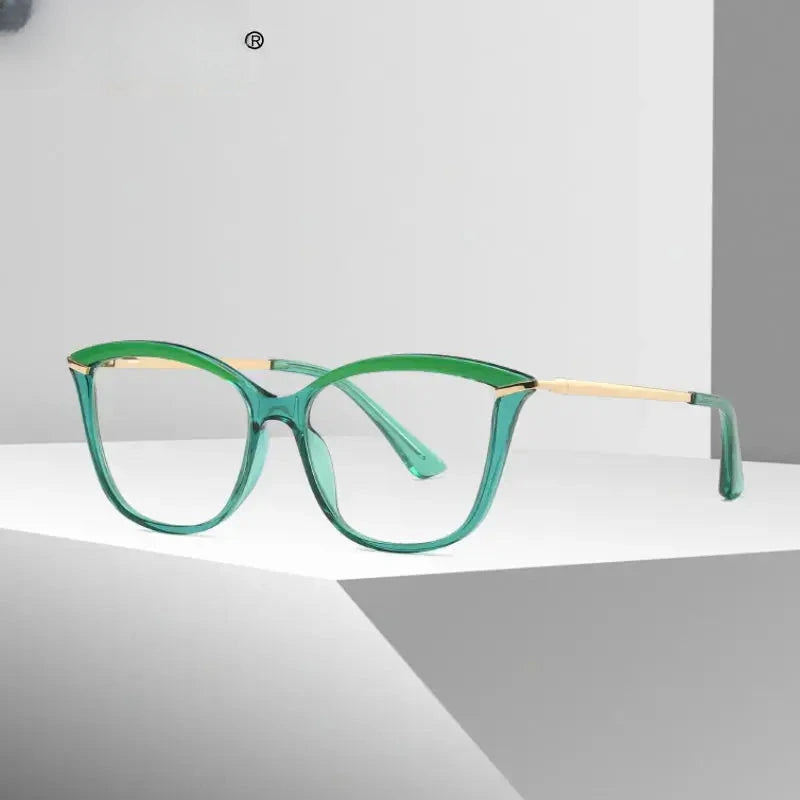 Women's Cat Eye Full Rim Alloy Reading Glasses 2036 — view 2 | Rx Spectacle
