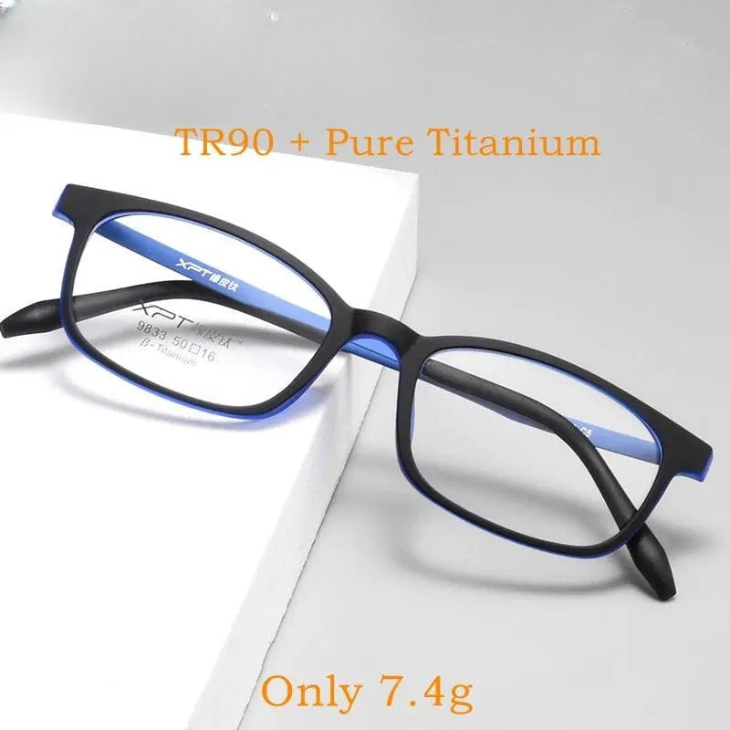Unisex Square Full Rim Titanium Prescription Glasses 9833XP — view 1 | Rx Spectacle