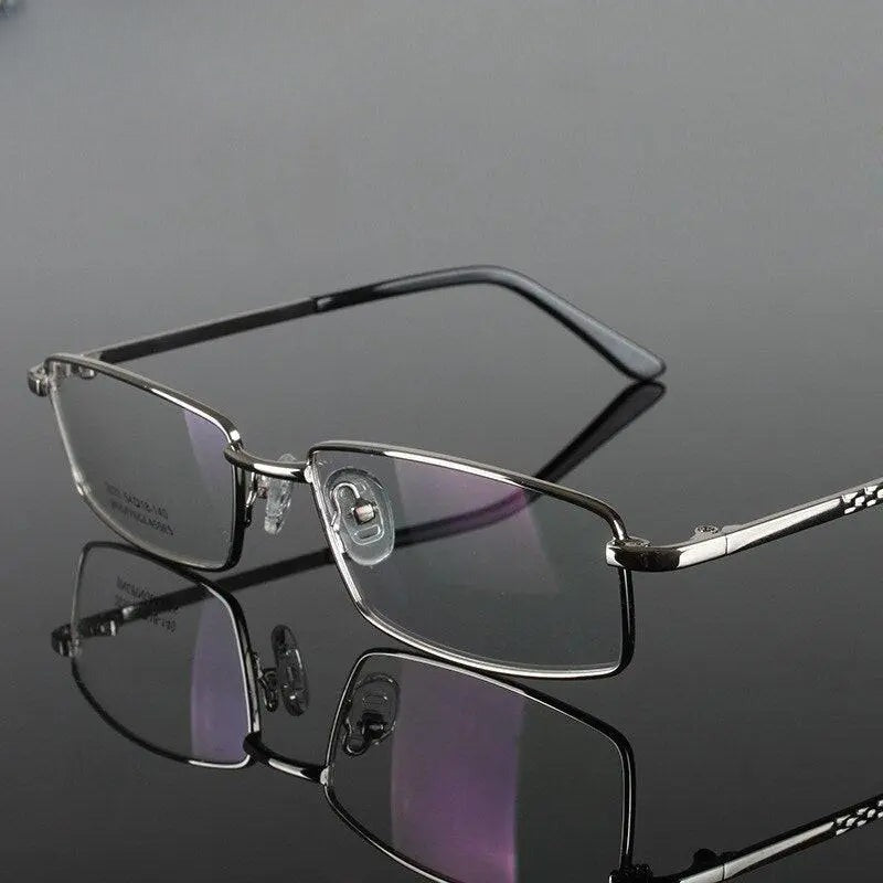 Men's Square Full Rim Alloy Prescription Glasses 2033 — view 7 | Rx Spectacle