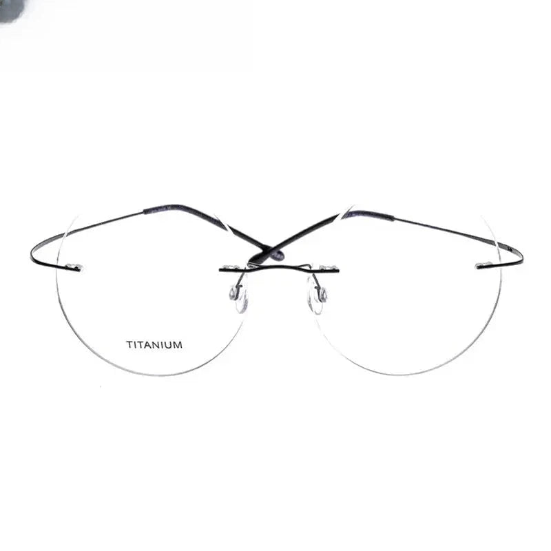 Unisex Round Rimless Titanium Prescription Glasses 259613 — view 1 | Rx Spectacle
