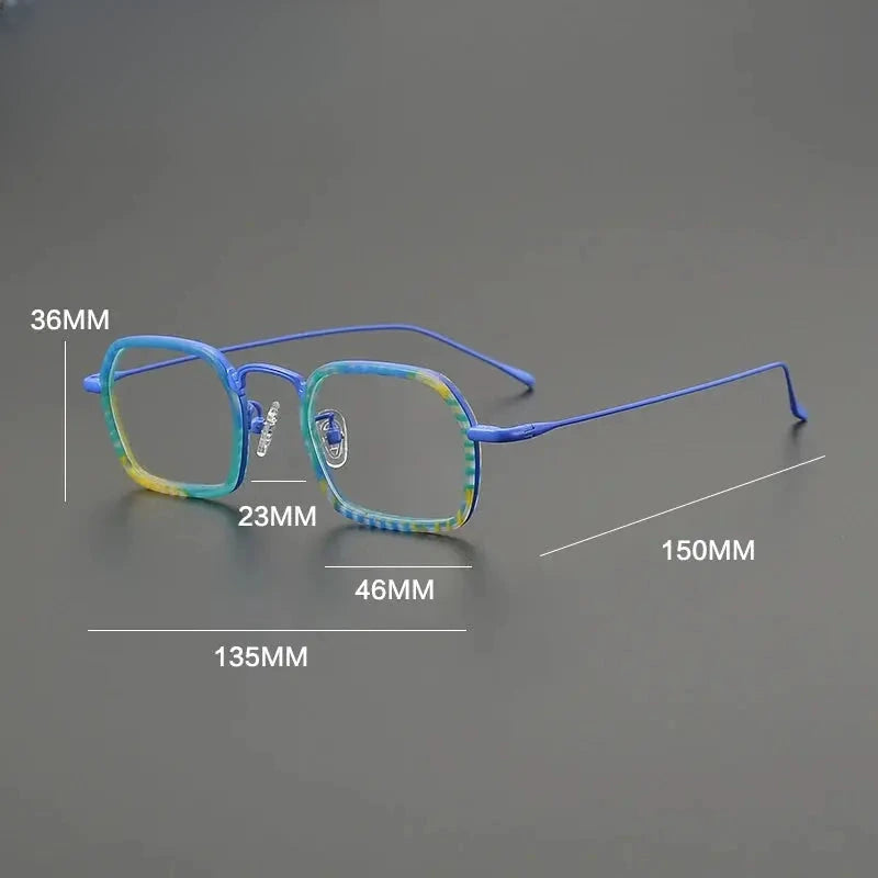 Women's Square Full Rim Titanium Prescription Glasses G85894 — view 2 | Rx Spectacle