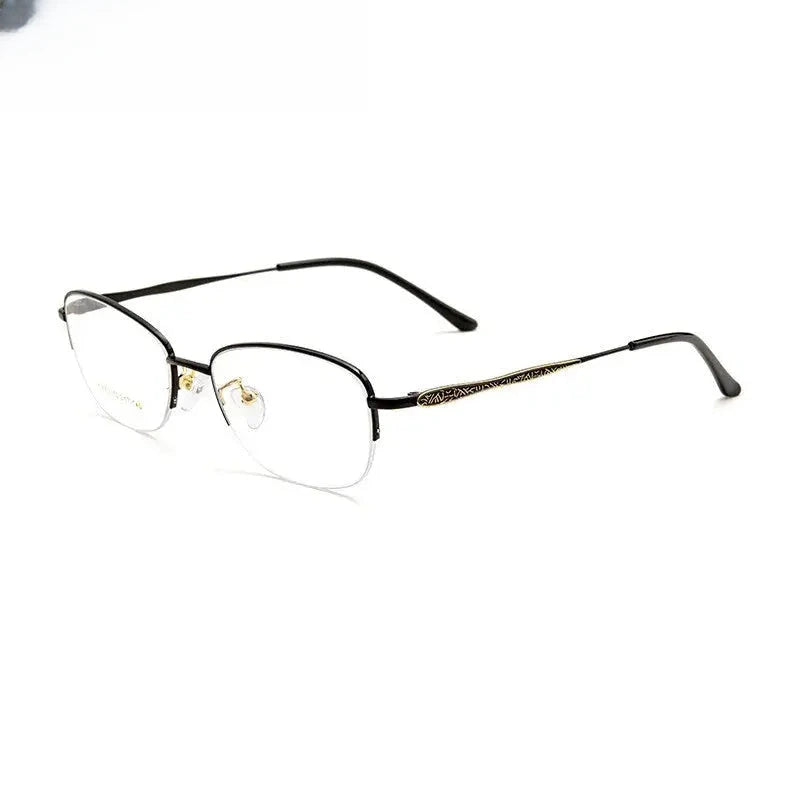 Women's Oval Semi-Rimless Alloy Prescription Glasses 383003 — view 3 | Rx Spectacle