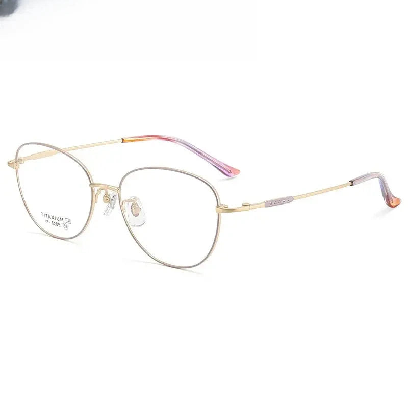 Unisex Oval Full Rim Titanium Prescription Glasses 616289 — view 4 | Rx Spectacle