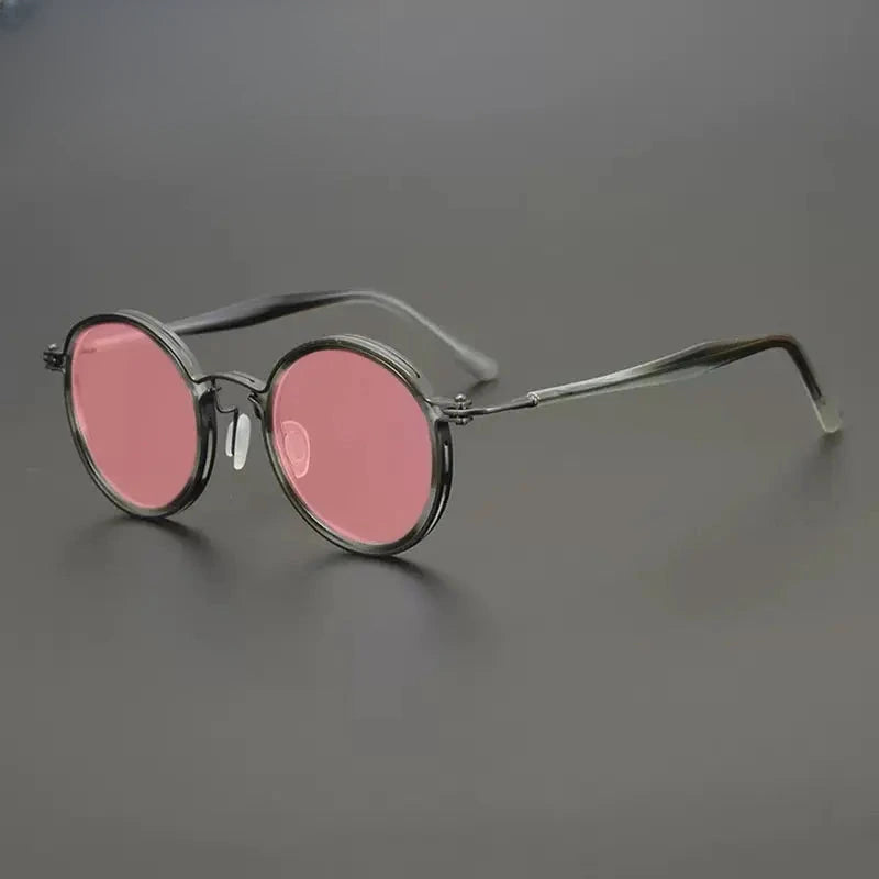 Unisex Round Full Rim Titanium Prescription Glasses Mo10 — view 16 | Rx Spectacle