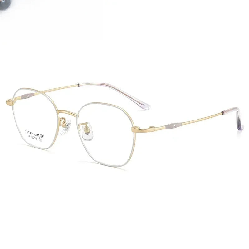 Unisex Polygon Full Rim Titanium Prescription Glasses 406292 — view 4 | Rx Spectacle