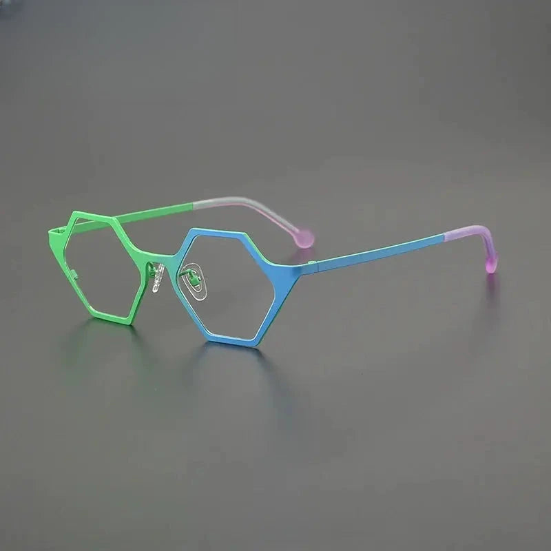 Women's Polygon Full Rim Titanium Prescription Glasses G85881 — view 5 | Rx Spectacle