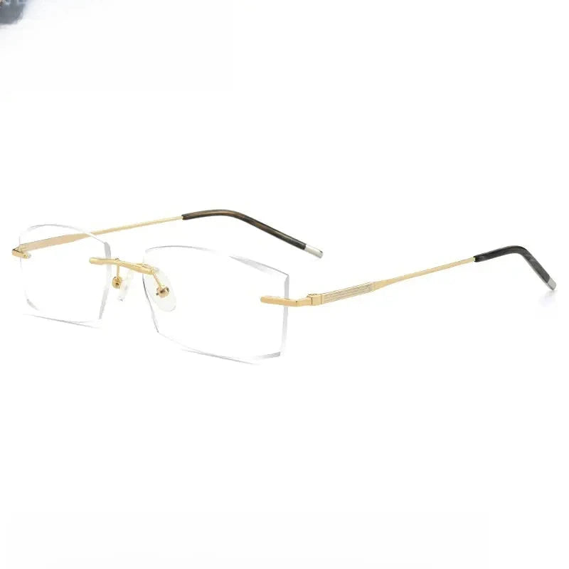 Men's Polygon Rimless Titanium Prescription Glasses 669312 — view 4 | Rx Spectacle