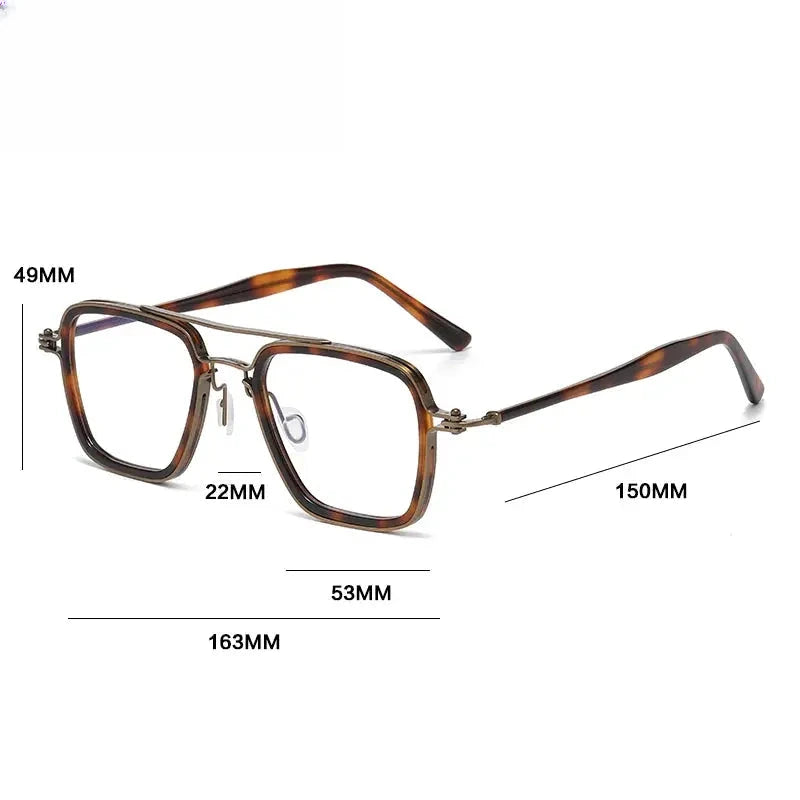 Unisex Square Full Rim Titanium Reading Glasses 58753 — view 2 | Rx Spectacle