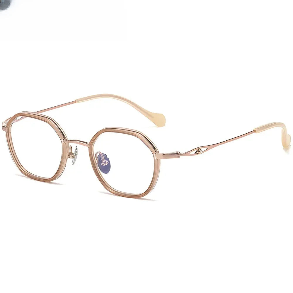 Women's Polygon Full Rim Titanium Prescription Glasses 316893 — view 1 | Rx Spectacle
