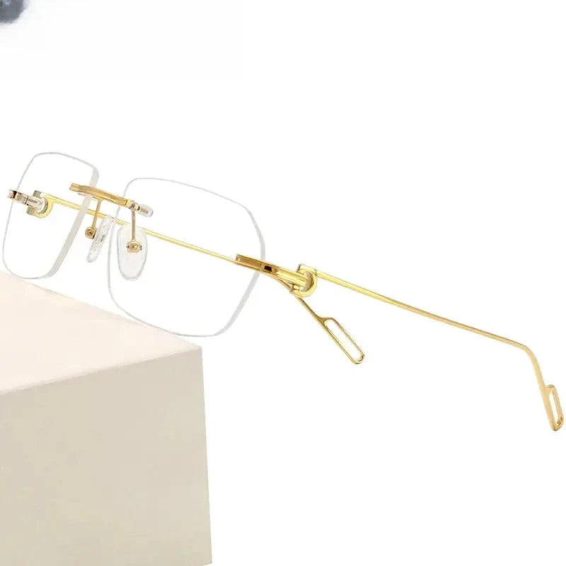 Unisex Polygon Rimless Titanium Prescription Glasses 1620 — view 1 | Rx Spectacle