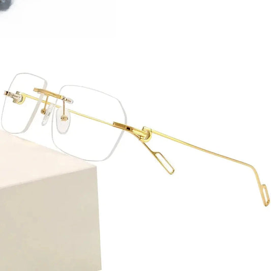 Unisex Polygon Rimless Titanium Prescription Glasses 1620 — view 1 | Rx Spectacle