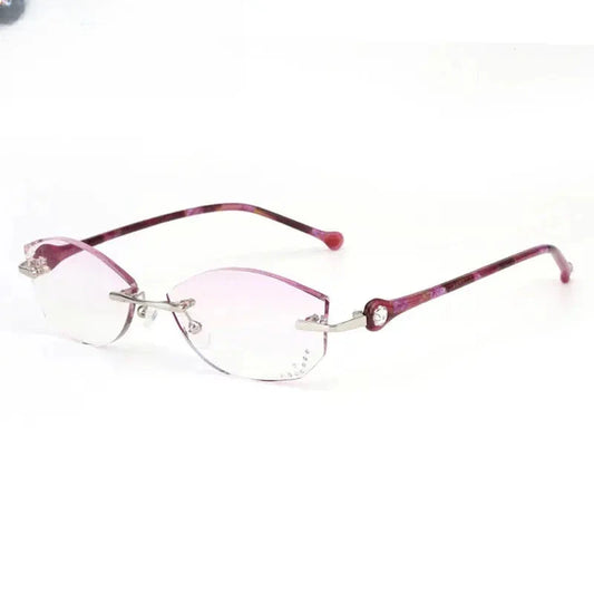 Women's Oval Rimless Titanium Prescription Glasses 77007 — view 1 | Rx Spectacle