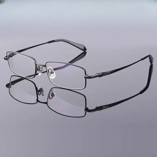 Men's Rectangular Full Rim Titanium Prescription Glasses 9867 — view 1 | Rx Spectacle