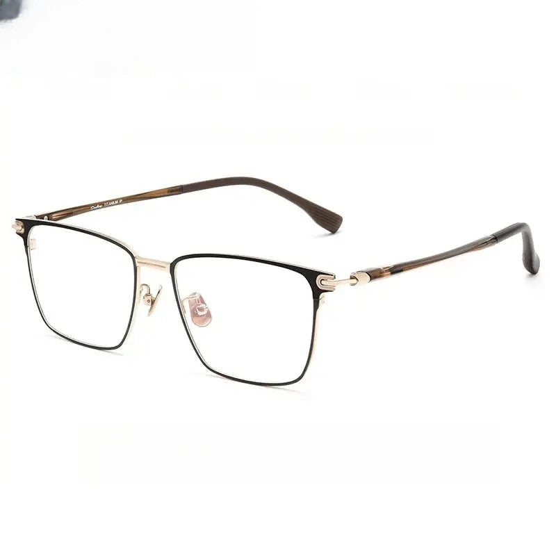 Unisex Square Full Rim Titanium Prescription Glasses 888013 — view 4 | Rx Spectacle