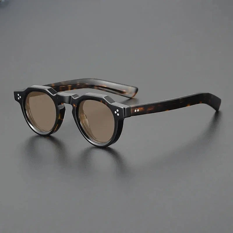 Unisex Round Full Rim Acetate Flat Top Prescription Glasses M002 — view 18 | Rx Spectacle