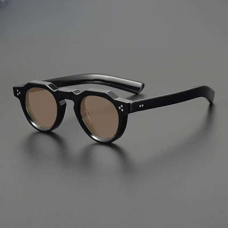 Unisex Round Full Rim Acetate Flat Top Prescription Glasses M002 — view 8 | Rx Spectacle