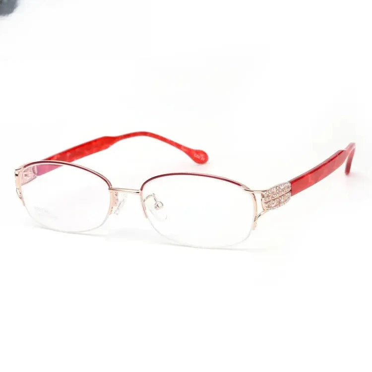 Women's Oval Full Rim Titanium Prescription Glasses 23924 — view 6 | Rx Spectacle