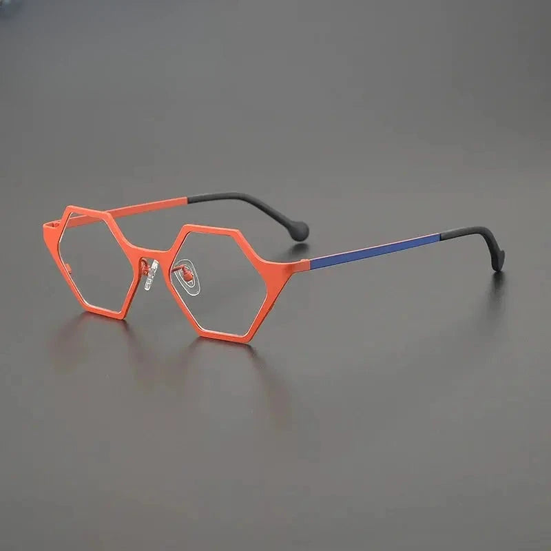 Women's Polygon Full Rim Titanium Prescription Glasses G85881 — view 8 | Rx Spectacle