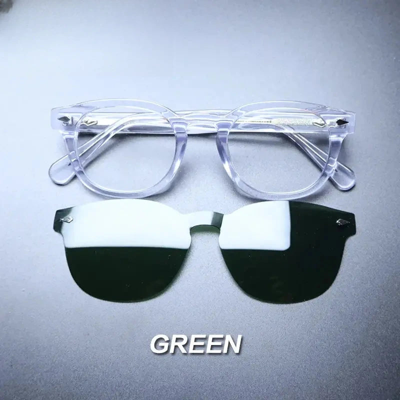 Unisex Round Full Rim Acetate Clip-On Prescription Glasses 1237 — view 24 | Rx Spectacle