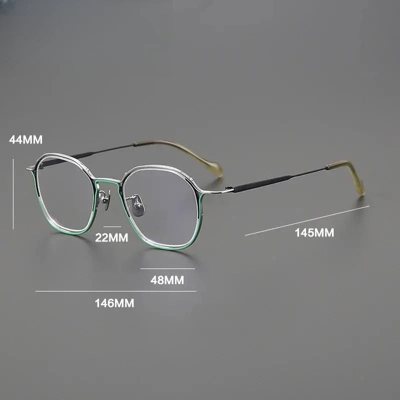 Unisex Square Full Rim Titanium Prescription Glasses Gxyj1562 — view 2 | Rx Spectacle