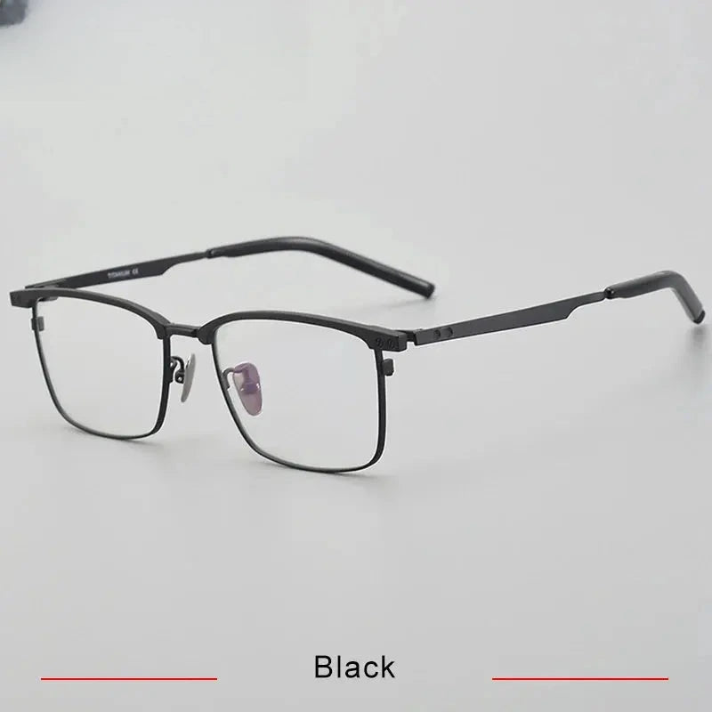 Men's Square Full Rim Titanium Prescription Glasses 428701 — view 4 | Rx Spectacle