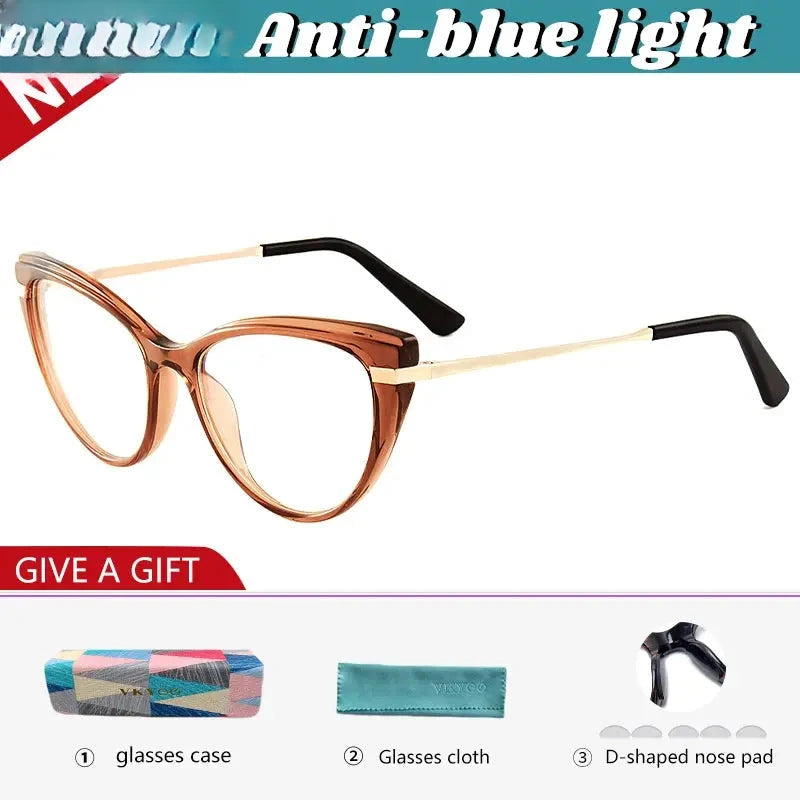 Women's Cat Eye Full Rim TR90 Reading Glasses 87025 — view 7 | Rx Spectacle