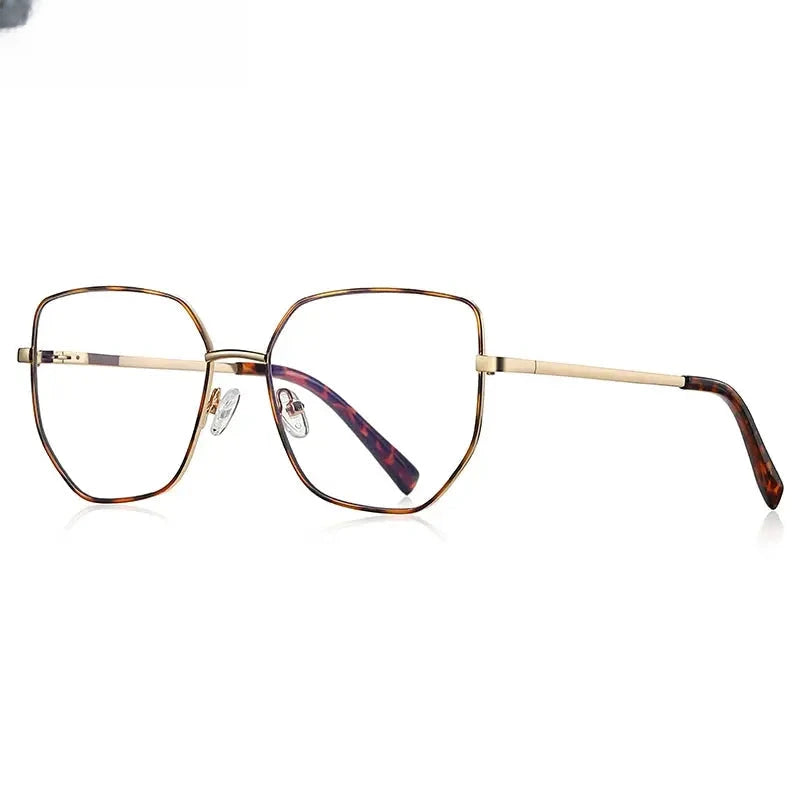 Women's Polygon Full Rim Stainless Steel Reading Glasses 3093 — view 8 | Rx Spectacle