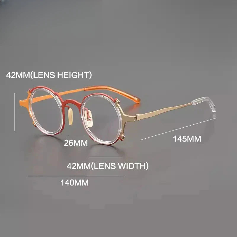 Unisex Round Full Rim Titanium Prescription Glasses Gxyj1213 — view 5 | Rx Spectacle