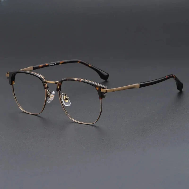 Men's Oval Full Rim Titanium Prescription Glasses 688052 — view 4 | Rx Spectacle