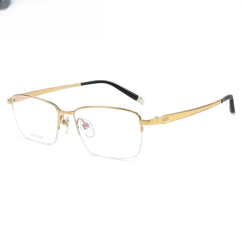 Men's Square Semi-Rimless Titanium Prescription Glasses 270226 — view 1 | Rx Spectacle