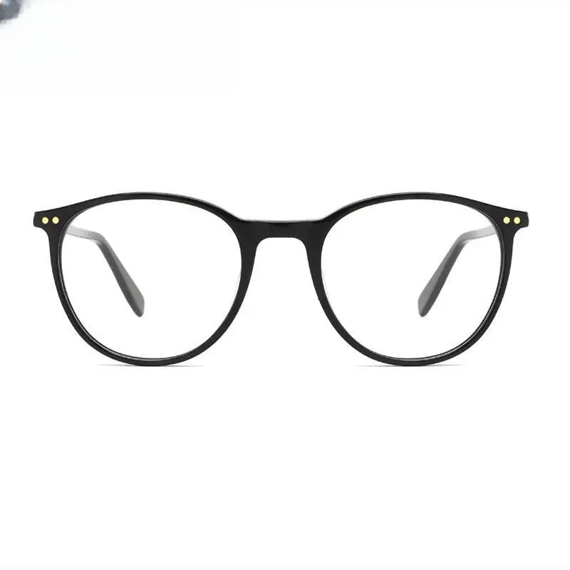 Unisex Round Full Rim Titanium Prescription Glasses 8019 — view 8 | Rx Spectacle