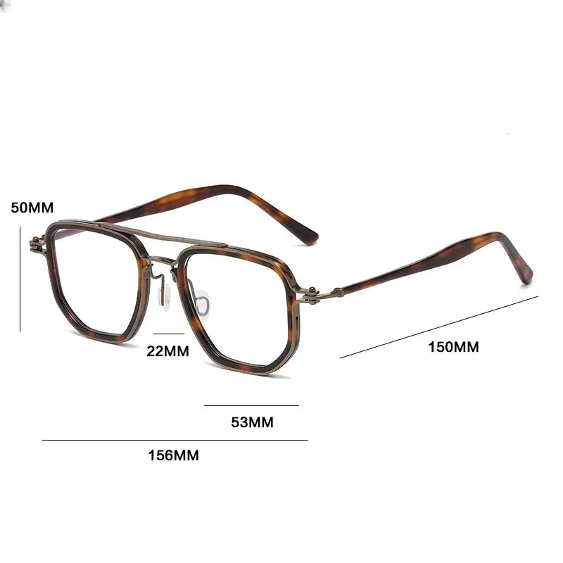 Unisex Square Full Rim Titanium Reading Glasses 58768 — view 2 | Rx Spectacle