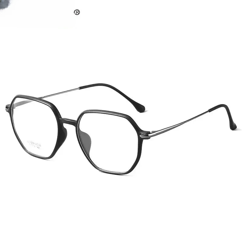 Women's Polygon Full Rim Stainless Steel Flat Top Reading Glasses 4250 — view 5 | Rx Spectacle