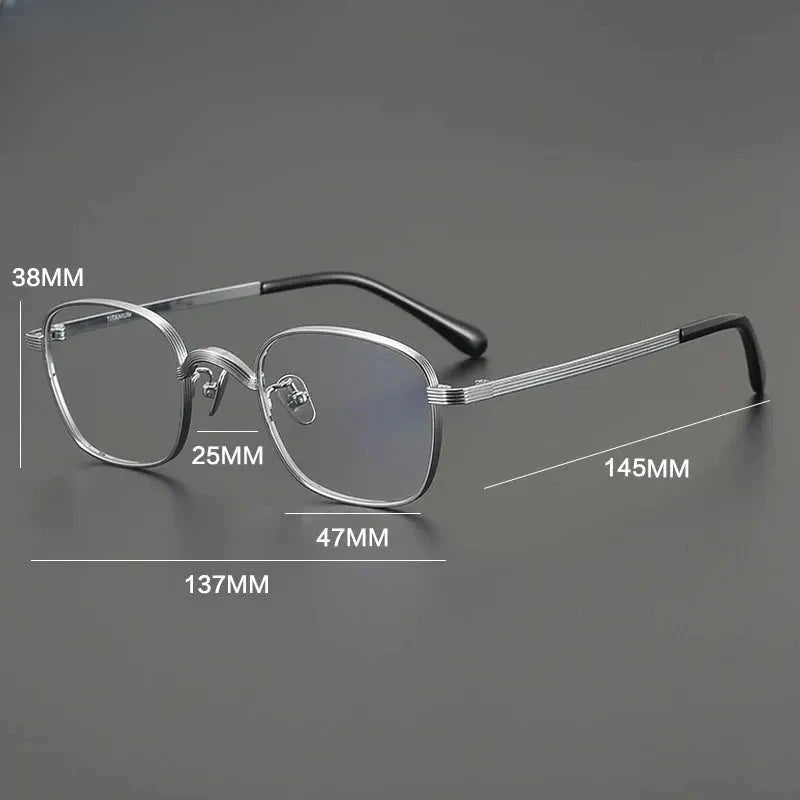 Women's Square Full Rim Titanium Prescription Glasses G2117 — view 2 | Rx Spectacle