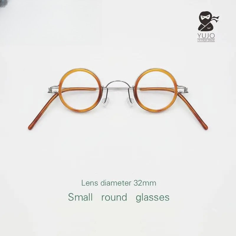 Unisex Round Full Rim Acetate Prescription Glasses Y060 — view 6 | Rx Spectacle