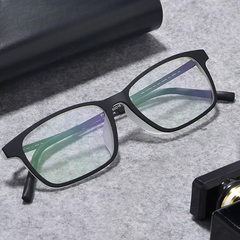 Unisex Square Full Rim Titanium Reading Glasses 29198 — view 1 | Rx Spectacle