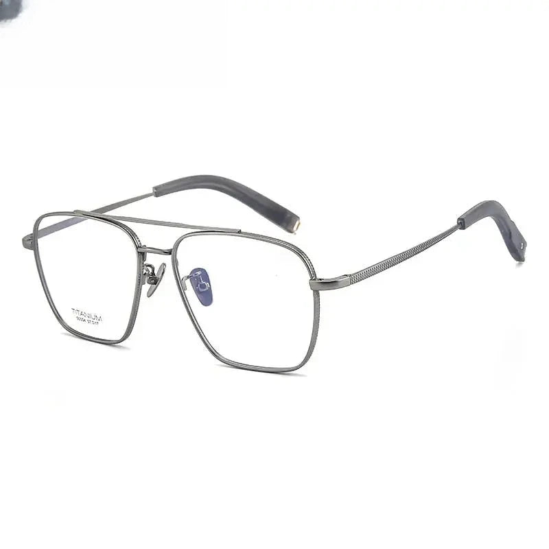 Men's Square Full Rim Titanium Prescription Glasses 500004 — view 4 | Rx Spectacle