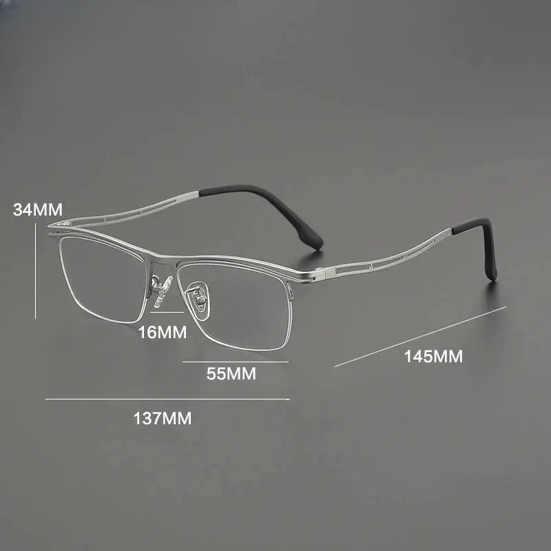 Women's Browline Semi-Rimless Titanium Prescription Glasses G85890 — view 2 | Rx Spectacle